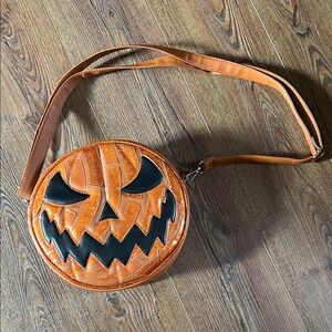 Halloween Pumpkin Crossbody Bag - Orange and Black